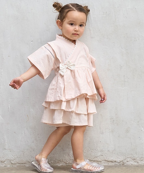 petit main(プティマイン)の「ペプラムフリル甚平(浴衣・キッズ・ライトブルー/ライトピンク・90cm/100cm/110cm/80cm/120cm/130cm)」の22枚目の写真