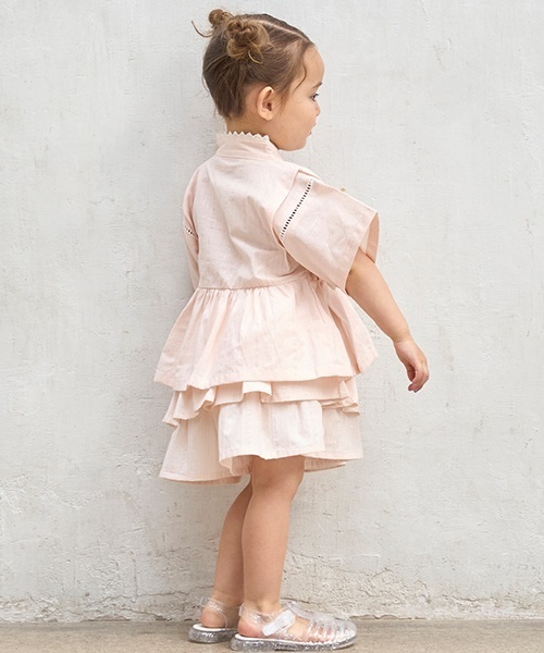 petit main(プティマイン)の「ペプラムフリル甚平(浴衣・キッズ・ライトブルー/ライトピンク・90cm/100cm/110cm/80cm/120cm/130cm)」の4枚目の写真