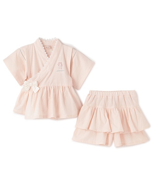 petit main(プティマイン)の「ペプラムフリル甚平(浴衣・キッズ・ライトブルー/ライトピンク・90cm/100cm/110cm/80cm/120cm/130cm)」の7枚目の写真