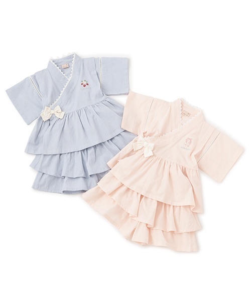 petit main(プティマイン)の「ペプラムフリル甚平(浴衣・キッズ・ライトブルー/ライトピンク・90cm/100cm/110cm/80cm/120cm/130cm)」の18枚目の写真