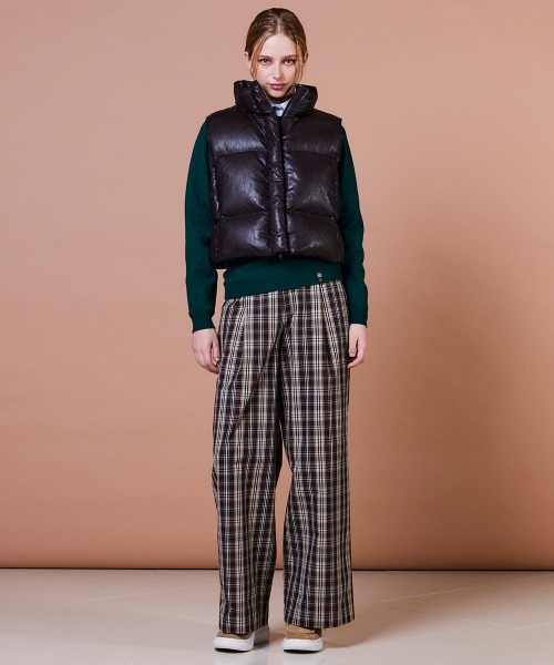 DOUBLE STANDARD CLOTHING（ダブルスタンダードクロージング）の「フェイクレザーダウンベスト（ベスト・レディース・ブラウン・38/36）」の4枚目の写真