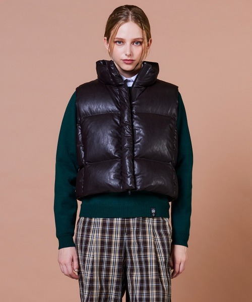 DOUBLE STANDARD CLOTHING（ダブルスタンダードクロージング）の「フェイクレザーダウンベスト（ベスト・レディース・ブラウン・38/36）」の6枚目の写真