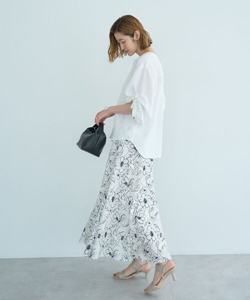 YECCA VECCA（イェッカヴェッカ）の「2wayボリューム袖スキッパーブラウス（シャツ/ブラウス・レディース・ベージュ/イエロー/ストライプ/オフホワイト・FREE）」の18枚目の写真