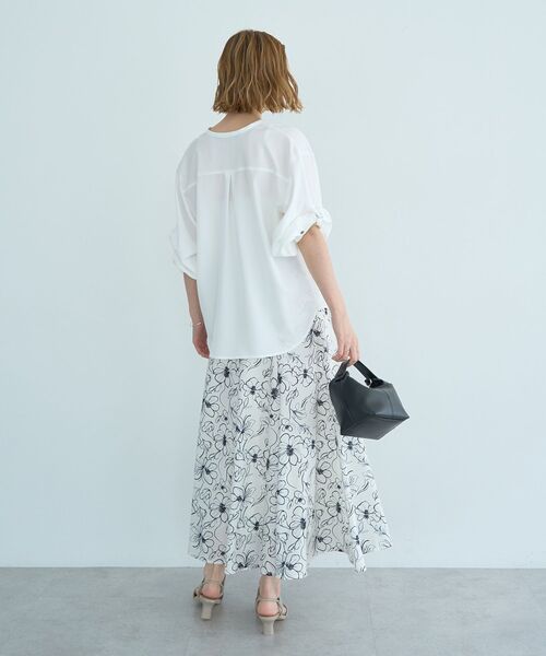 YECCA VECCA（イェッカヴェッカ）の「2wayボリューム袖スキッパーブラウス（シャツ/ブラウス・レディース・ベージュ/イエロー/ストライプ/オフホワイト・FREE）」の19枚目の写真