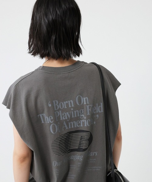 Russell Athletic(ラッセルアスレティック)の「【RUSSELL ATHLETIC】<別注>ノースリーブT(Tシャツ/カットソー・レディース・オフホワイト/チャコール・フリー)」の17枚目の写真