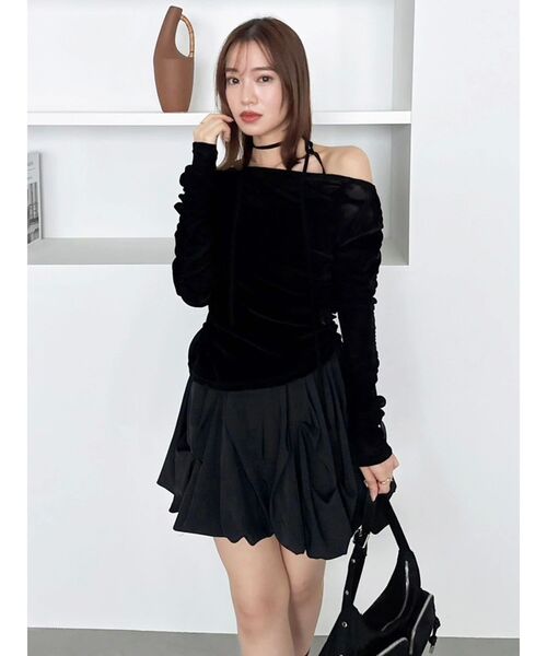 dazzlin(ダズリン)の「バルーンミニスカート(スカート・レディース・ブラック/オフホワイト・SMALL/MEDIUM)」の22枚目の写真