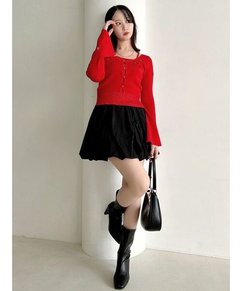 dazzlin(ダズリン)の「バルーンミニスカート(スカート・レディース・ブラック/オフホワイト・SMALL/MEDIUM)」の4枚目の写真