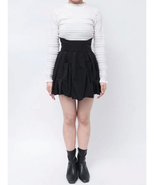 dazzlin(ダズリン)の「バルーンミニスカート(スカート・レディース・ブラック/オフホワイト・SMALL/MEDIUM)」の11枚目の写真