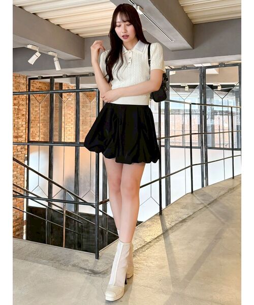 dazzlin(ダズリン)の「バルーンミニスカート(スカート・レディース・ブラック/オフホワイト・SMALL/MEDIUM)」の20枚目の写真
