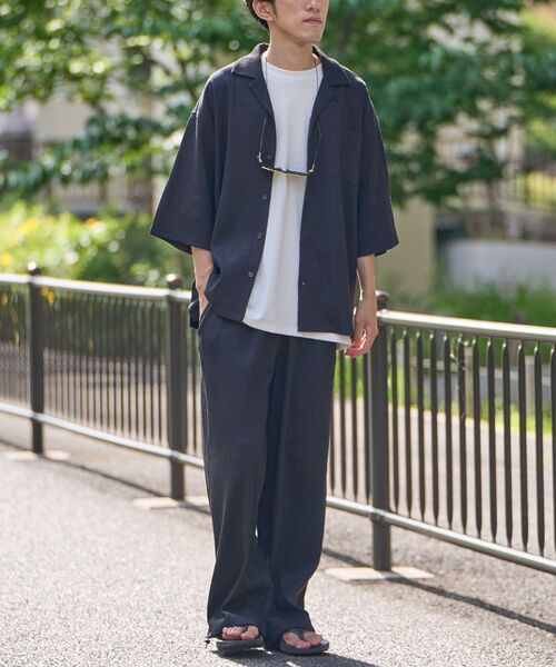 CRAFT STANDARD BOUTIQUE(クラフトスタンダードブティック)の「接触冷感/イージーケア ボンディング楊柳イージーパンツ(その他パンツ・メンズ・ブラウン/ブラック・S/M/L)」の7枚目の写真