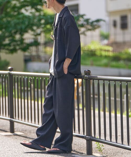 CRAFT STANDARD BOUTIQUE(クラフトスタンダードブティック)の「接触冷感/イージーケア ボンディング楊柳イージーパンツ(その他パンツ・メンズ・ブラウン/ブラック・S/M/L)」の8枚目の写真