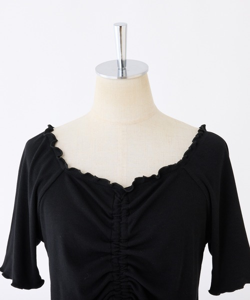 one after another NICE CLAUP（ワンアフターアナザーナイスクラップ）の「ドロストテレコトップス（Tシャツ/カットソー・レディース・サックスブルー/ブラック/杢グレー/ホワイト/ピンク・FREE）」の9枚目の写真