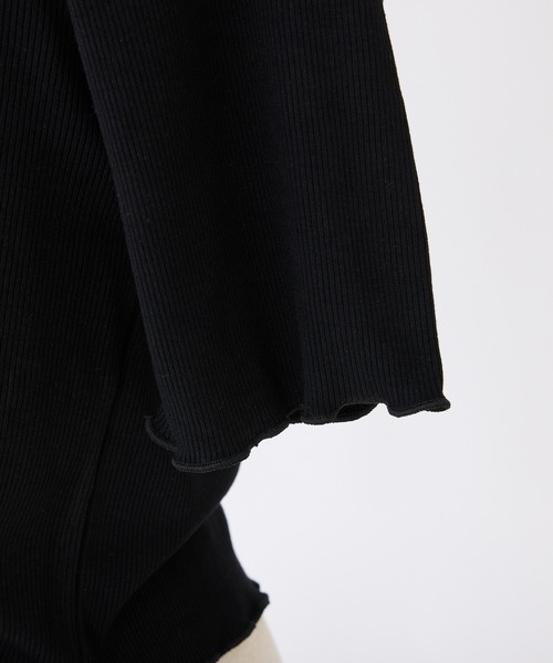 one after another NICE CLAUP（ワンアフターアナザーナイスクラップ）の「ドロストテレコトップス（Tシャツ/カットソー・レディース・サックスブルー/ブラック/杢グレー/ホワイト/ピンク・FREE）」の7枚目の写真