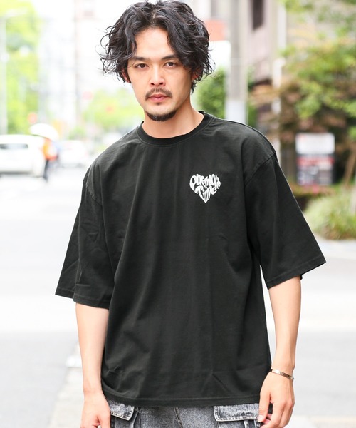 LUXSTYLE(ラグスタイル)の「ピグメントハードウォッシュハートロゴ刺繍半袖Tシャツ(Tシャツ/カットソー・メンズ・ブラック系その他/ブラック系その他2・XL/L/M/S)」の14枚目の写真