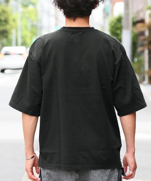 LUXSTYLE(ラグスタイル)の「ピグメントハードウォッシュハートロゴ刺繍半袖Tシャツ(Tシャツ/カットソー・メンズ・ブラック系その他/ブラック系その他2・XL/L/M/S)」の11枚目の写真