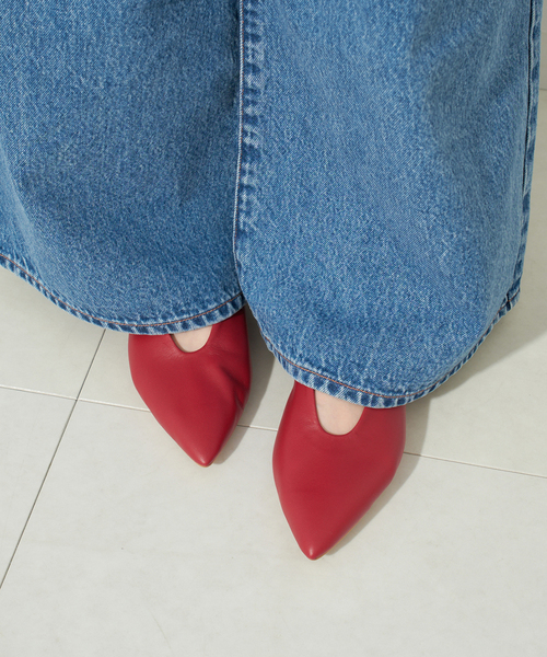 一部WEB限定/追加》BONITAS/ボニータス レザーポインテッドパンプス