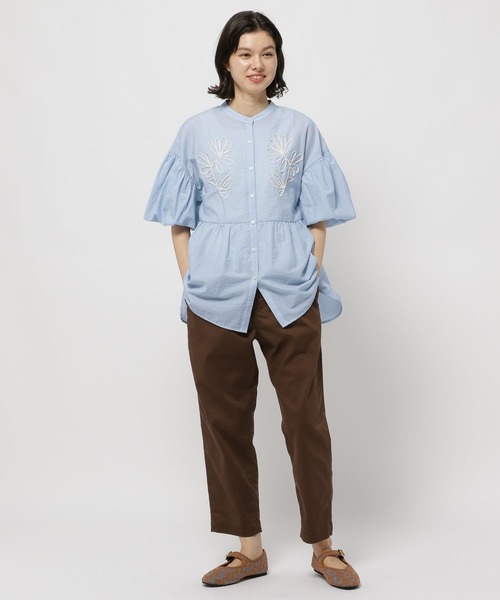 niko and...（ニコアンド）の「ふんわりコード刺繍ブラウス（シャツ/ブラウス・レディース・オフホワイト/ブルー/ブラック・LARGE/MEDIUM）」の10枚目の写真