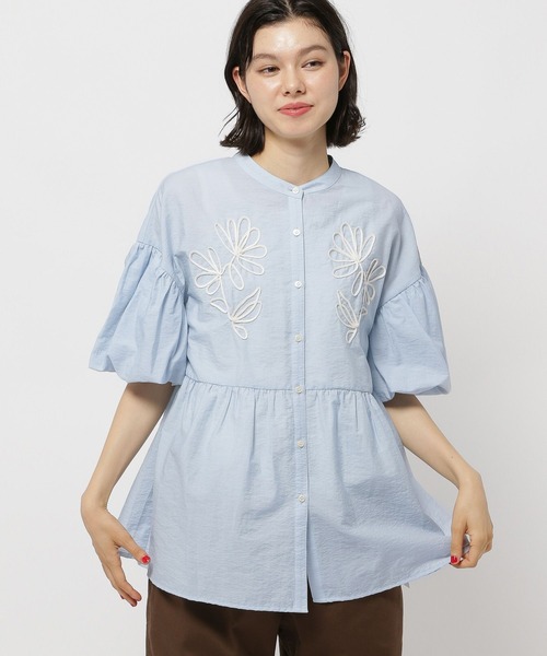 niko and...（ニコアンド）の「ふんわりコード刺繍ブラウス（シャツ/ブラウス・レディース・オフホワイト/ブルー/ブラック・LARGE/MEDIUM）」の12枚目の写真