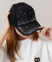 1111clothing（ワンフォークロージング）の「フェイクメルトン ラインストーン カーブキャップ / Fake melton rhinestone curved cap（キャップ）」