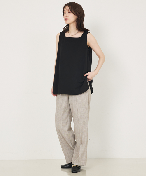 abahouse mavie(アバハウスマヴィ)の「【2WAY】スクエアネックシャツヘムタンク/レイヤードインナー(タンクトップ・レディース・ブラック/チャコールグレー/ホワイト・フリー)」の18枚目の写真