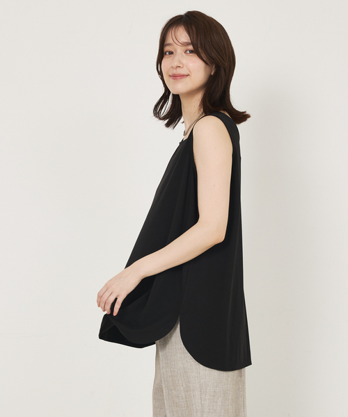 abahouse mavie(アバハウスマヴィ)の「【2WAY】スクエアネックシャツヘムタンク/レイヤードインナー(タンクトップ・レディース・ブラック/チャコールグレー/ホワイト・フリー)」の20枚目の写真