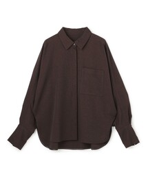 ウォッシャブルウールライクツイル ドルマンシャツ