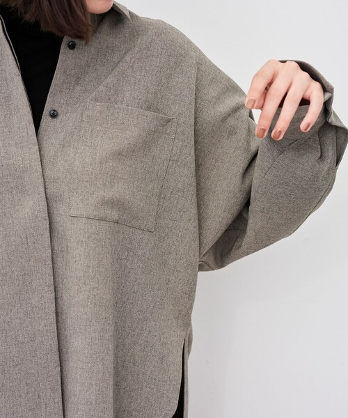 ウォッシャブルウールライクツイル ドルマンシャツ（シャツ/ブラウス