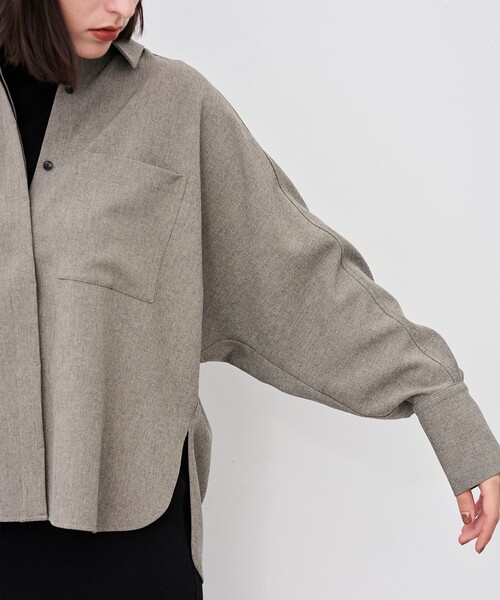 ウォッシャブルウールライクツイル ドルマンシャツ（シャツ/ブラウス