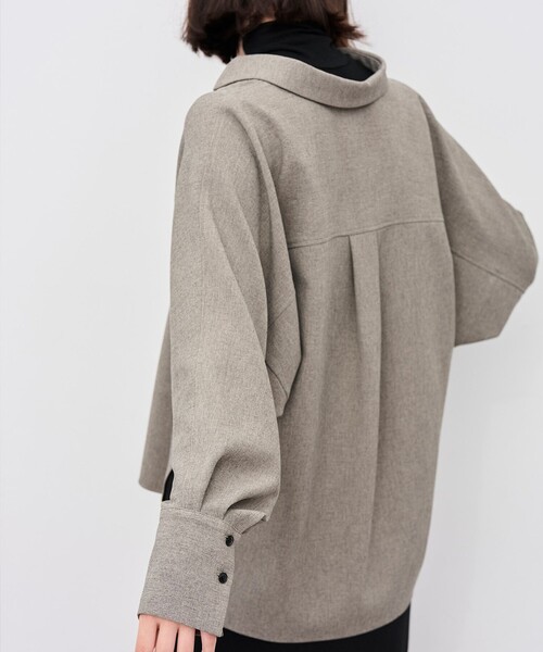 ウォッシャブルウールライクツイル ドルマンシャツ（シャツ/ブラウス