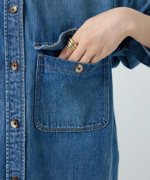 Chaos(カオス)の「◆WHY NOT NOW◆リバーランチデニムシャツ(シャツ/ブラウス・レディース・ブルー・FREE)」の2枚目の写真