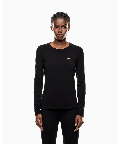 EMPORIO ARMANI EA7（エンポリオアルマーニイーエーセブン）の「【エンポリオ アルマーニ EA7】Core Lady 長袖Tシャツ ストレッチジャージー（Tシャツ/カットソー・レディース・ベージュ/ホワイト/ブラック・LARGE/MEDIUM/SMALL/X-SMALL）」の2枚目の写真