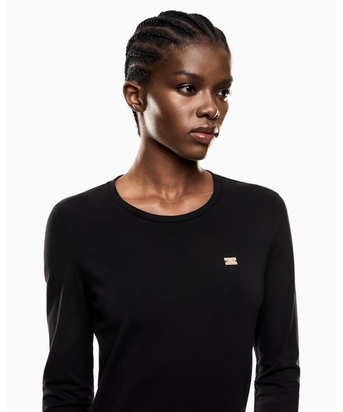 EMPORIO ARMANI EA7（エンポリオアルマーニイーエーセブン）の「【エンポリオ アルマーニ EA7】Core Lady 長袖Tシャツ ストレッチジャージー（Tシャツ/カットソー・レディース・ベージュ/ホワイト/ブラック・LARGE/MEDIUM/SMALL/X-SMALL）」の10枚目の写真