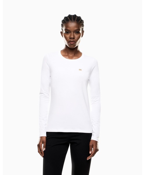 EMPORIO ARMANI EA7(エンポリオアルマーニイーエーセブン)の「<オンライン限定>【エンポリオ アルマーニ EA7】Core Lady 長袖Tシャツ ストレッチジャージー(Tシャツ/カットソー・レディース・ベージュ/ホワイト/ブラック・LARGE/MEDIUM/SMALL/X-SMALL)」の11枚目の写真