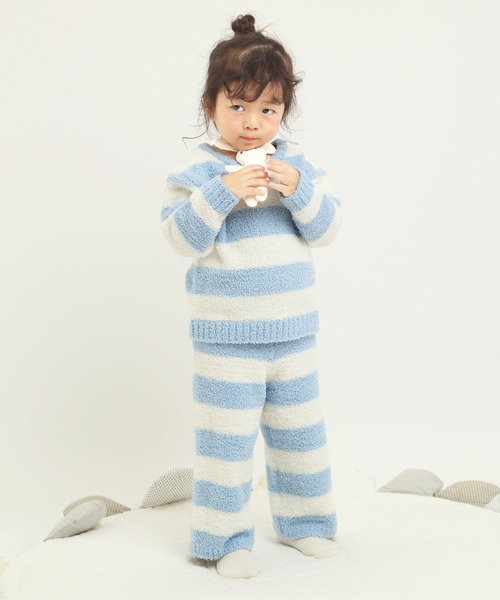 la poche biscuit（ラポシェビスキュイ）の「【もちふわシリーズ】パンツ（ルームウェア/パジャマ・キッズ・ピンク/サックスブルー・120/110/100/90/80/130）」の5枚目の写真