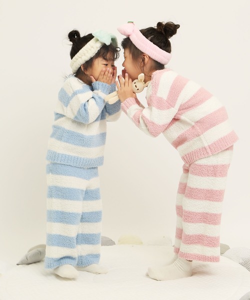 la poche biscuit（ラポシェビスキュイ）の「【もちふわシリーズ】パンツ（ルームウェア/パジャマ・キッズ・ピンク/サックスブルー・120/110/100/90/80/130）」の8枚目の写真