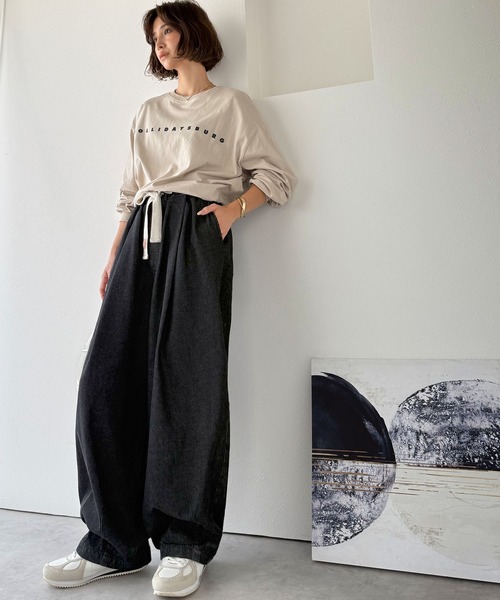 Java(ジャバ)の「《JaVaジャバコラボ》着回し無限!ウエストドロスト付きコクーンデニムイージーパンツ(デニムパンツ・レディース・ブルー/グレー/インディゴブルー/ブラック・MEDIUM/LARGE/X-LARGE/SMALL)」の9枚目の写真