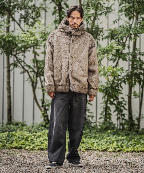 CAMBIO(カンビオ)の「mj10917-Oversized Fur Jacket ファージャケット(その他アウター・メンズ・ブラック/グレー/ベージュ・S/M/L)」の22枚目の写真