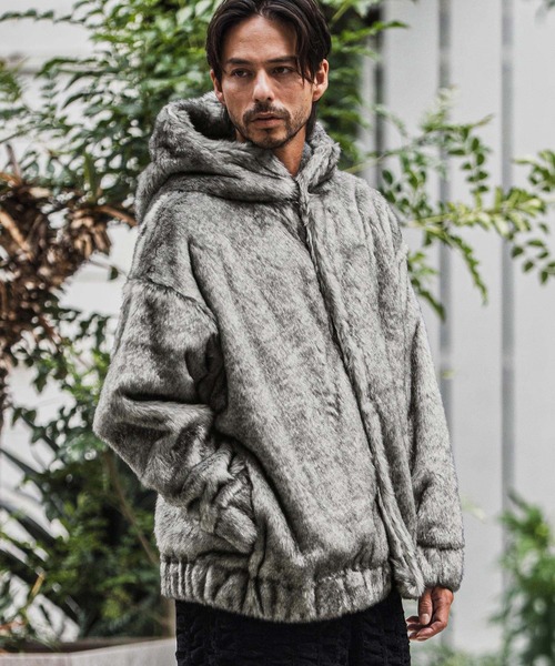mj10917-Oversized Fur Jacket ファージャケット（その他アウター