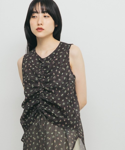 Milly フラワープリント トップス セール】フラワープリントメッシュトップス（シャツ/ブラウス
