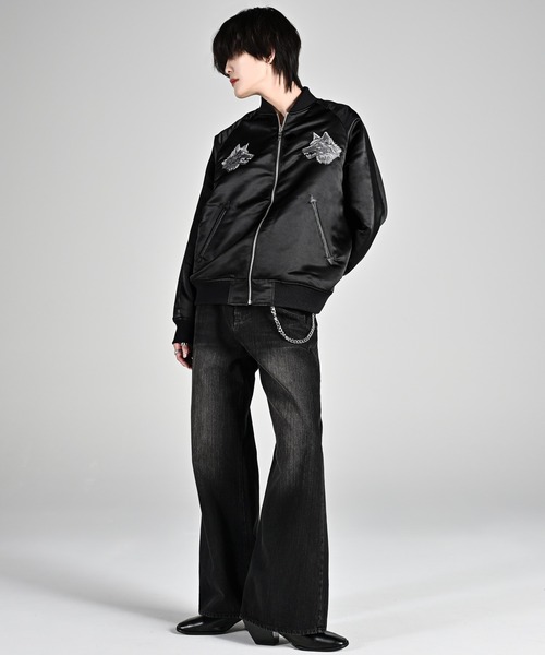 【新品・即完】ADRER プレミアムリバーシブルスカジャン Mサイズ premium reversible suka jumper -wolf/flower- / プレミアム