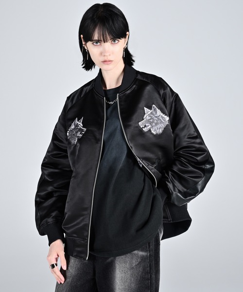 ADRER プレミアムリバーシブルスカジャン premium reversible suka jumper -wolf/flower- / プレミアム