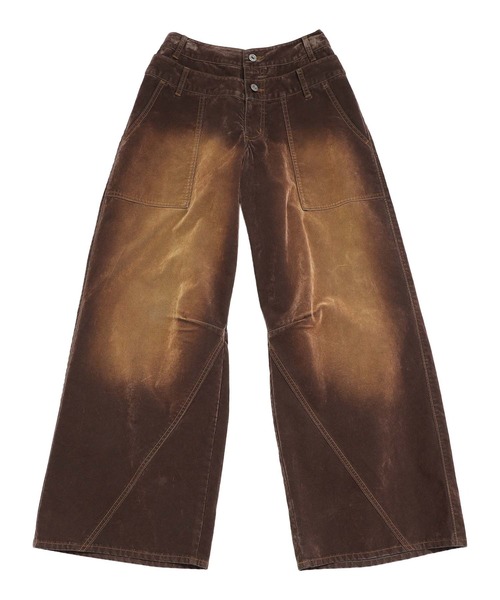 SPIRALGIRL（スパイラルガール）の「ベロアデニムルーズシルエットパンツ（デニムパンツ・レディース・ネイビー/ブラウン・FREE）」の20枚目の写真