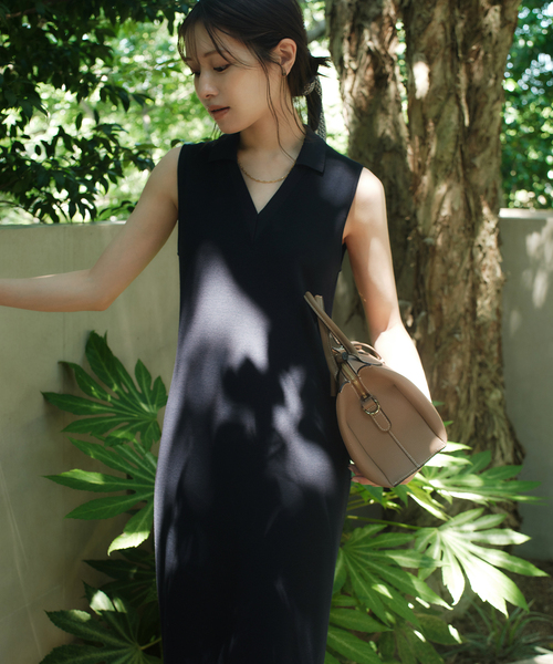 セール】【NOBLE×L'AUBE BLANC】ミラノリブジャージワンピース