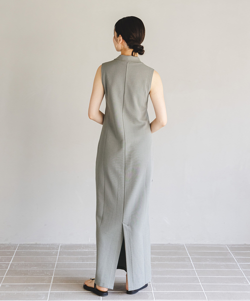 新品 NOBLE×L'AUBE BLANCシアーワイドリブニットワンピース 36 NOBLE