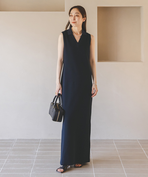 【NOBLE×L’AUBE BLANC】最新　ミラノリブジャージワンピース NOBLE×L'AUBE BLANC】ミラノリブジャージワンピース（ワンピース