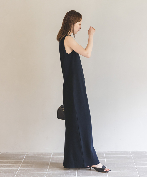 【NOBLE×L’AUBE BLANC】最新　ミラノリブジャージワンピース NOBLE×L'AUBE BLANC】ミラノリブジャージワンピース（ワンピース