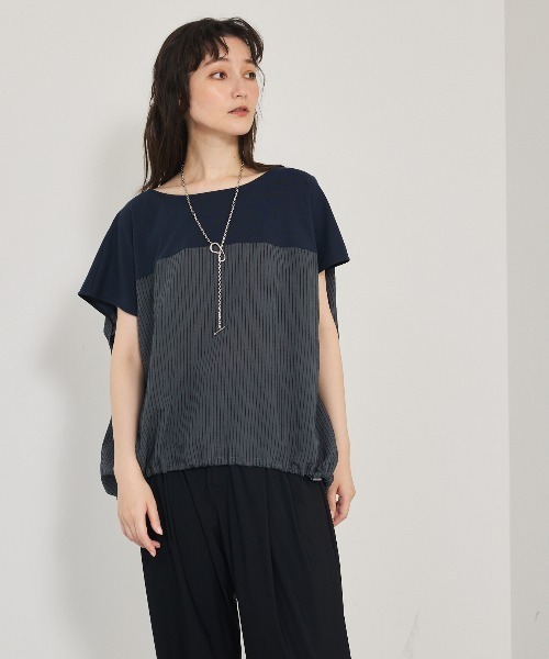 qualite(カリテ)の「コンビドロストプルオーバー(Tシャツ/カットソー・レディース・ネイビー/オフホワイト・フリー)」の11枚目の写真