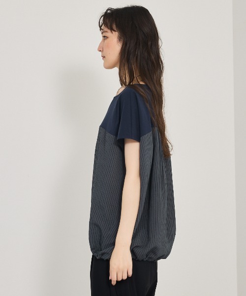 qualite(カリテ)の「コンビドロストプルオーバー(Tシャツ/カットソー・レディース・ネイビー/オフホワイト・フリー)」の12枚目の写真