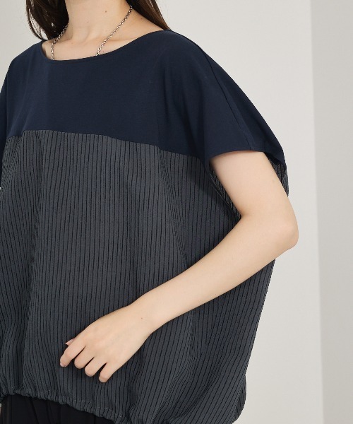 qualite(カリテ)の「コンビドロストプルオーバー(Tシャツ/カットソー・レディース・ネイビー/オフホワイト・フリー)」の15枚目の写真
