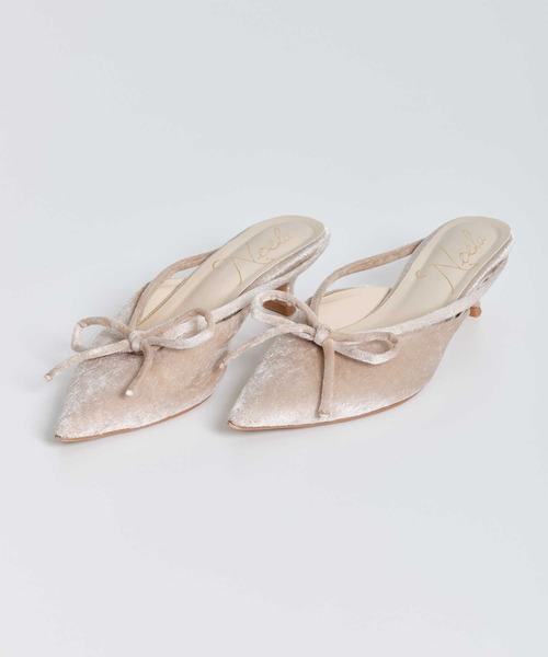 NOELA（ノエラ）の「リボンベロアミュール（パンプス・レディース・グリーン/モカ/オフホワイト・L/M/S）」の13枚目の写真